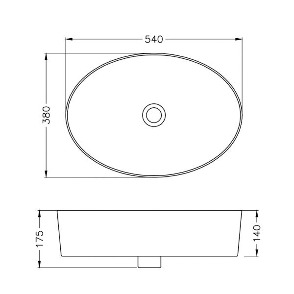 Blue Ceramic Glazed Counter Top Basin 540x380x140mm Oval Shape