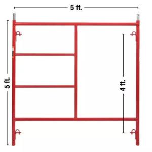 High Stability Mason Frame Scaffolding Powder Coated Surface Red Pre-Galvanized