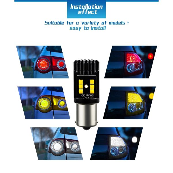 3030 BA15S P21W 1200lm Car 3030 LED Tail Light Bulbs