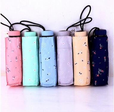 Buy Mini Flower Lightweight Sun Umbrella / Travel Umbrella Rubber Coating Handle at wholesale prices