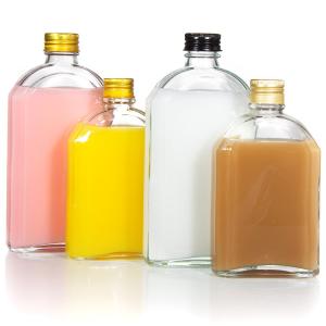 Square Flat Transparent Liquor Glass Bottle For Drinking