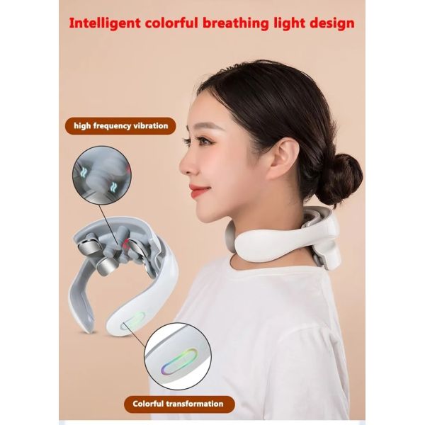 EMS Microcurrent Pulse Smart Electric Neck Massager Heating Therapy Muscle Stimulator