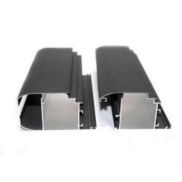 Buy Shiny Metal Grey 6m T6 Powder Coated Aluminum Profiles at wholesale prices