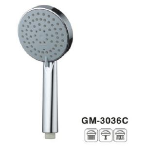 Smoothy Rotation Thumb Tab Polished Hand Round Chrome Shower Head Three Function