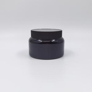 China Black Round Single Wall PET Plastic Cosmetic Jars 500ml For Body Butter on sale