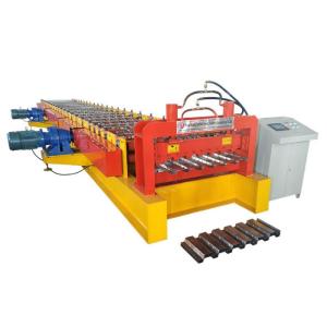 China 914mm Galvanized Steel Deck Roll Forming Machine Hydraulic Cutting on sale