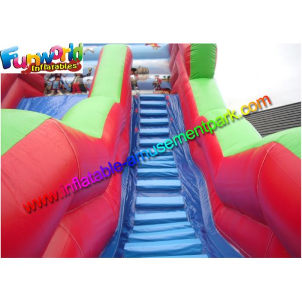 Three Line Commercial Inflatable Slide 0.55mm PVC With Air Blower
