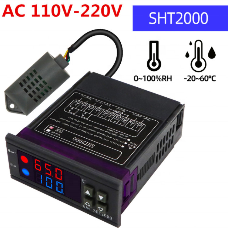Digital Temperature Humidity Controller Thermometer Hygrometer SHT2000 AC110V