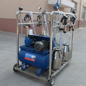 Four Bucket Mobile Vacuum Pump Milking Machine with 60:40 Pulsation Ratio and