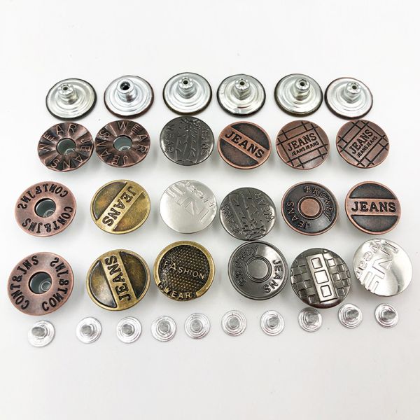 Manufacturer Wholesale Classic antique brass metal Jeans button for jeans