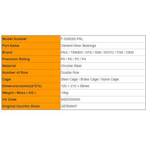 Germany F-809280.PRL Spherical Roller Bearing with Two Outer Rings P6 / P5
