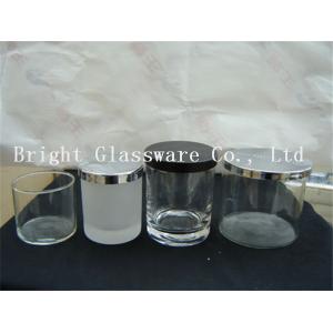 cheap glass candle jar with metal lid
