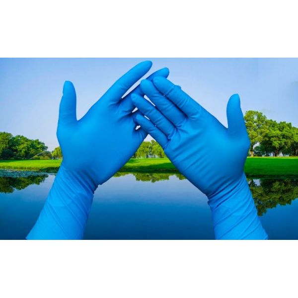 Buy Blue Examination Industrial Multi Use Disposable Powder Free Nitrile Gloves at wholesale prices