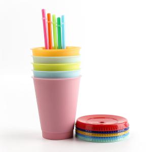 16oz New Style Reusable Color Changing Water Cup BPA Free Plastic Coffee tumbler