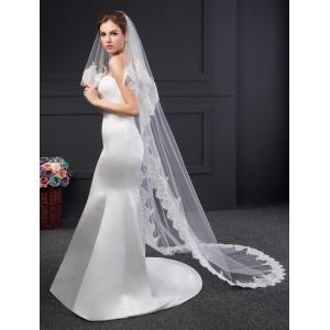 New Styles Customized Wholesale Two Layers Appliqued Lace Sequins Tulle Bridal