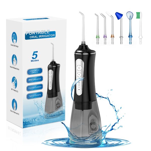 Water Flosser Cordless for Teeth Cleaning 5 Modes Rechargeable Portable IPX7