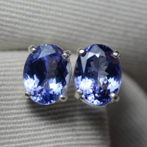 atural Tanzanite Earring Clip Gemstone Jewelry Real Pure Genuine 925 Solid