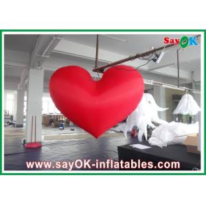 Party Inflatable Lighting Decoration , 190T Nylon Cloth Inflatable Heart