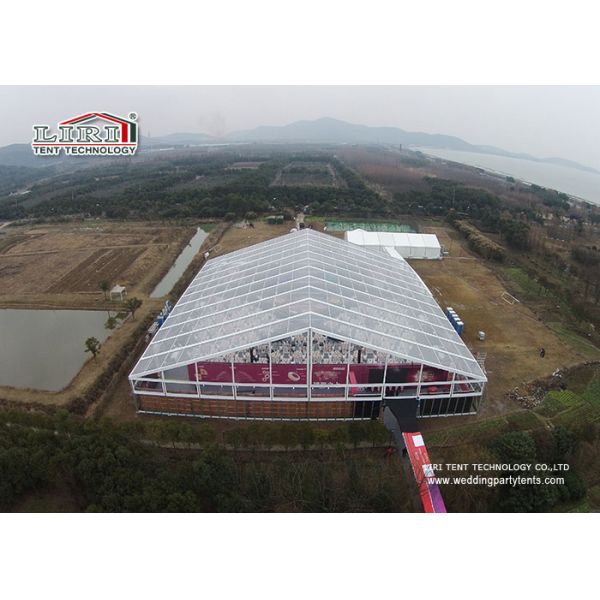 Transparent Outdoor Exhibition Tents Heat Resistant Glass Wall