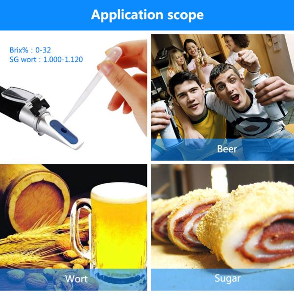 Laboratory One Beer Refractometer , Specific Gravity Refractometer 0~32% Brix