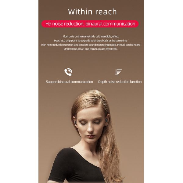 Portable Health Care Products Cherry Blossom Powder A8S Bluetooth Wireless Earphone