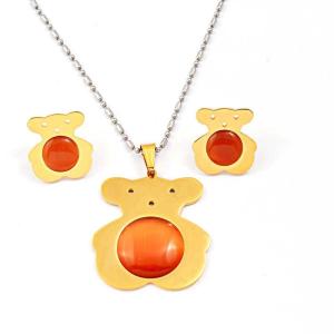 China South American Fashion Stainless Steel Earrings With Matched Pendant Necklace Set CQT480 on sale