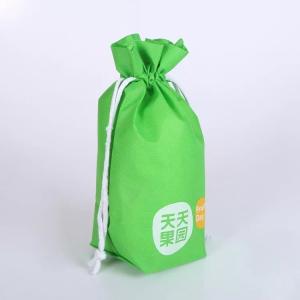 Summer Green Drawstring Bag , Light Weight Cloth Drawstring Gift Bags