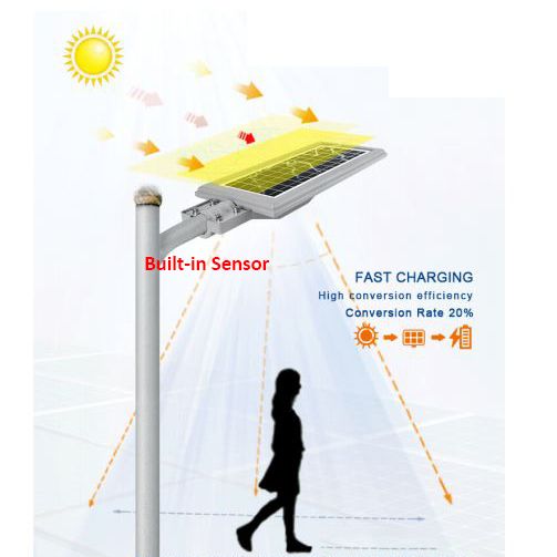 170lm/W ADC12 Aluminum Solar Battery Flood Light Outdoor Waterproof 6500K