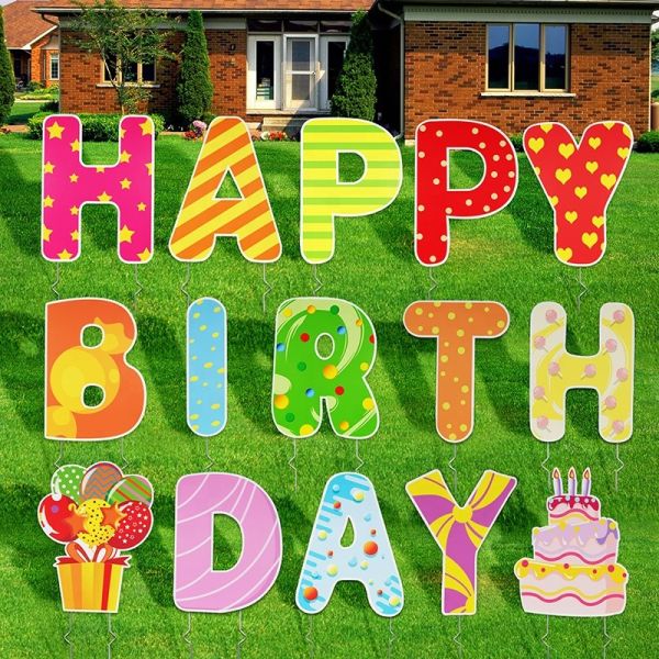 Buy Colorful Die Cut Coroplast Letters 5mm Corrugated Birthday Yard Signs at wholesale prices