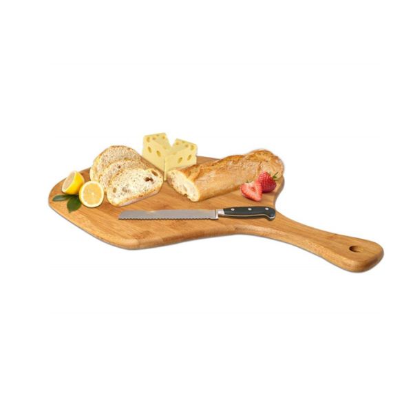 Antimicrobial BAP Free Large Organic Bamboo Pizza Board with Handle