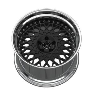 Center Matte Black 2-Piece Forged Wheels Barrel Polished 19 Inch Alloy E350 Car