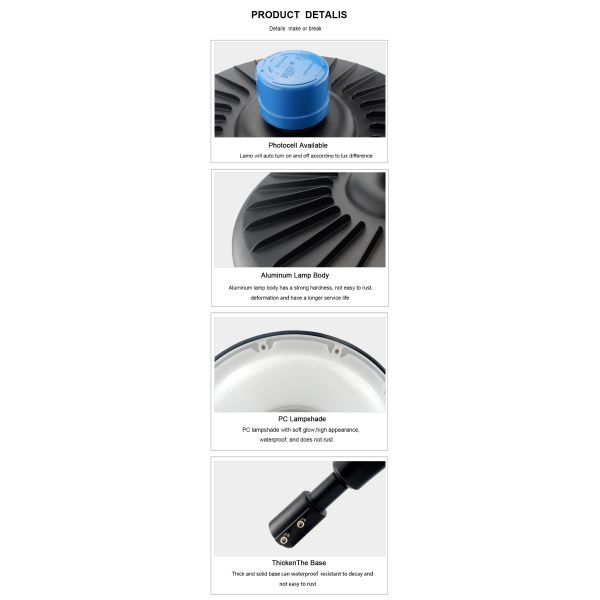 Outdoor Waterproof 50W 110lm/W LED Garden Solar Light For Yard Street