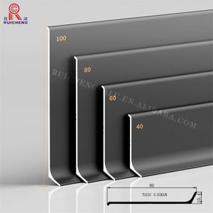 Aluminum Skirting Board Waterproof Silver Wall Protection 4 Inch