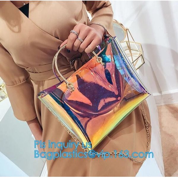 Cheap PVC Single Shoulder Bag for Girl, summer hot sale shoulder PU PVC transparent bag, coating shopping bag tote bag s
