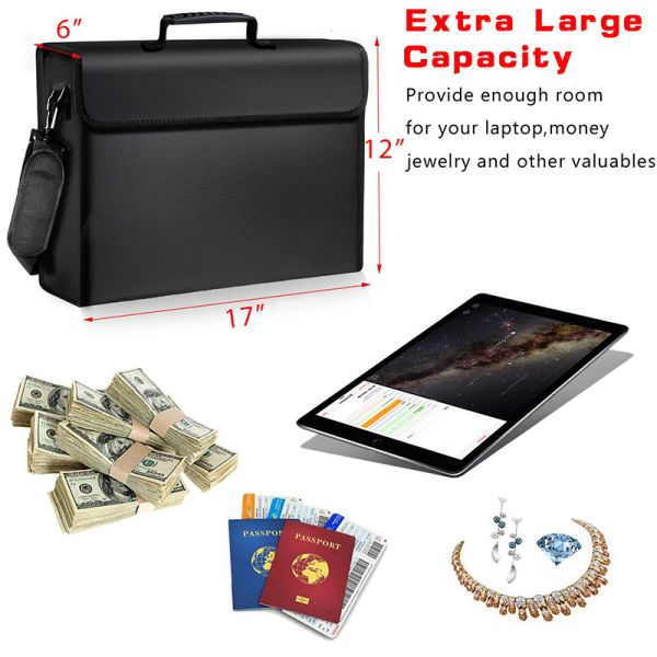 Water Resistant Fireproof Bag , Extra Large Fire Safe Document Bag