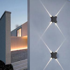 Outdoor Wall Lamp Aluminium 155x155x40MM Black 220V