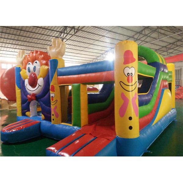 Buy Slide Huge Commercial Bounce House Smiling Face Image Lead Free Strong Struture at wholesale prices