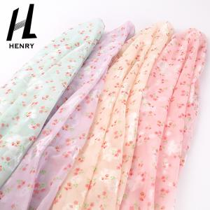 Light Weight Mesh Soft Tulle Fabric Digital Floral Chiffon