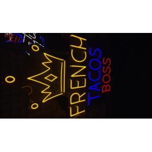 8*12mm Dimmable LED Neon Sign French Tacos Boss Square Backboard