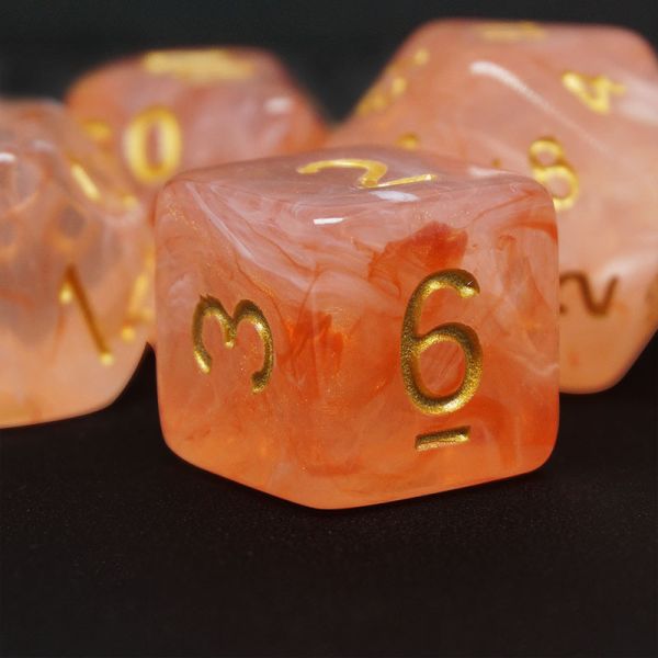 Buy Sharp Edge Orange Smoke Multi Sided Resin Dice For Children Practice Mental Arithmetic Mathematics at wholesale prices