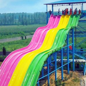 Rainbow Racing Water Slide Fiberglass Material Service Life Over 10 Years Color