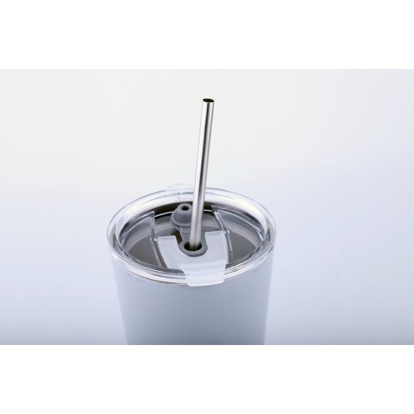 20 oz Custom private label stainless steel double wall bubble tea reusable cup with straw