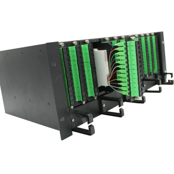 4U 144 Fiber Optical Distribution Box SC LC Connector With 12 Sub Unit Splicing Tray
