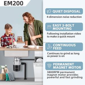 450W Garbage Disposal Machine Household Continuous Food Disposer Waste Kitchen