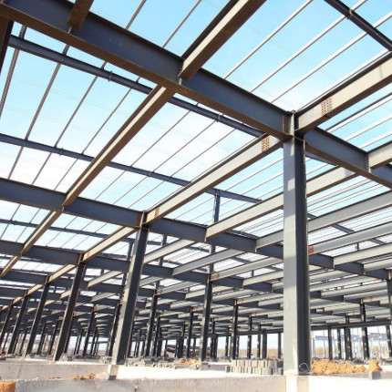 Large Span Prefab Steel Building Warehouse , Modern Commercial Metal Building Construction