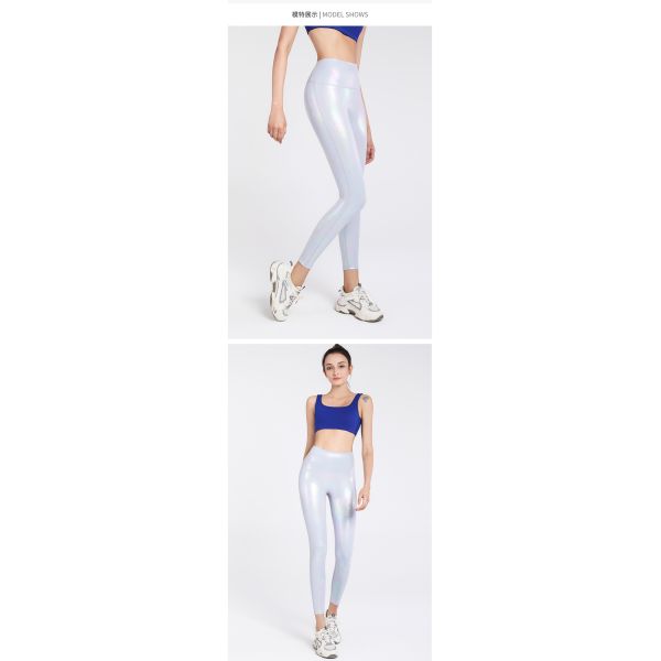 Yoga Shiny Bronzing Workout Leggings Tights High Waist Hip Lift Fitness Yoga Tights