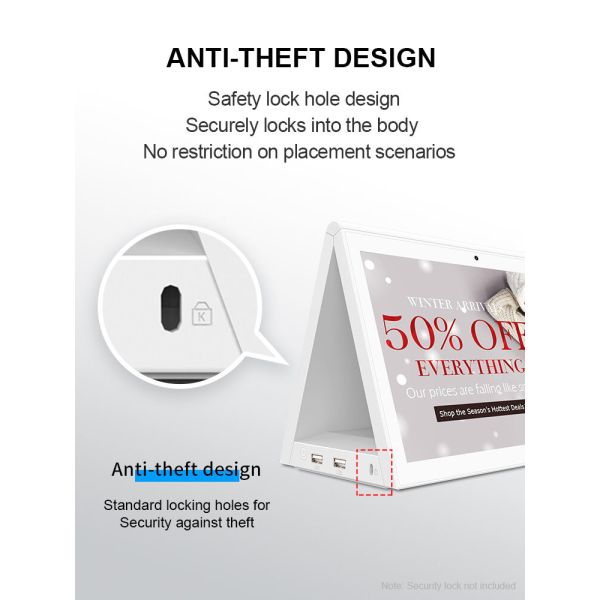 Waterproof Durable 10.36-Inch Dual-Touchscreen Restaurant Ordering Tablet with Wi-Fi/Bluetooth Connectivity