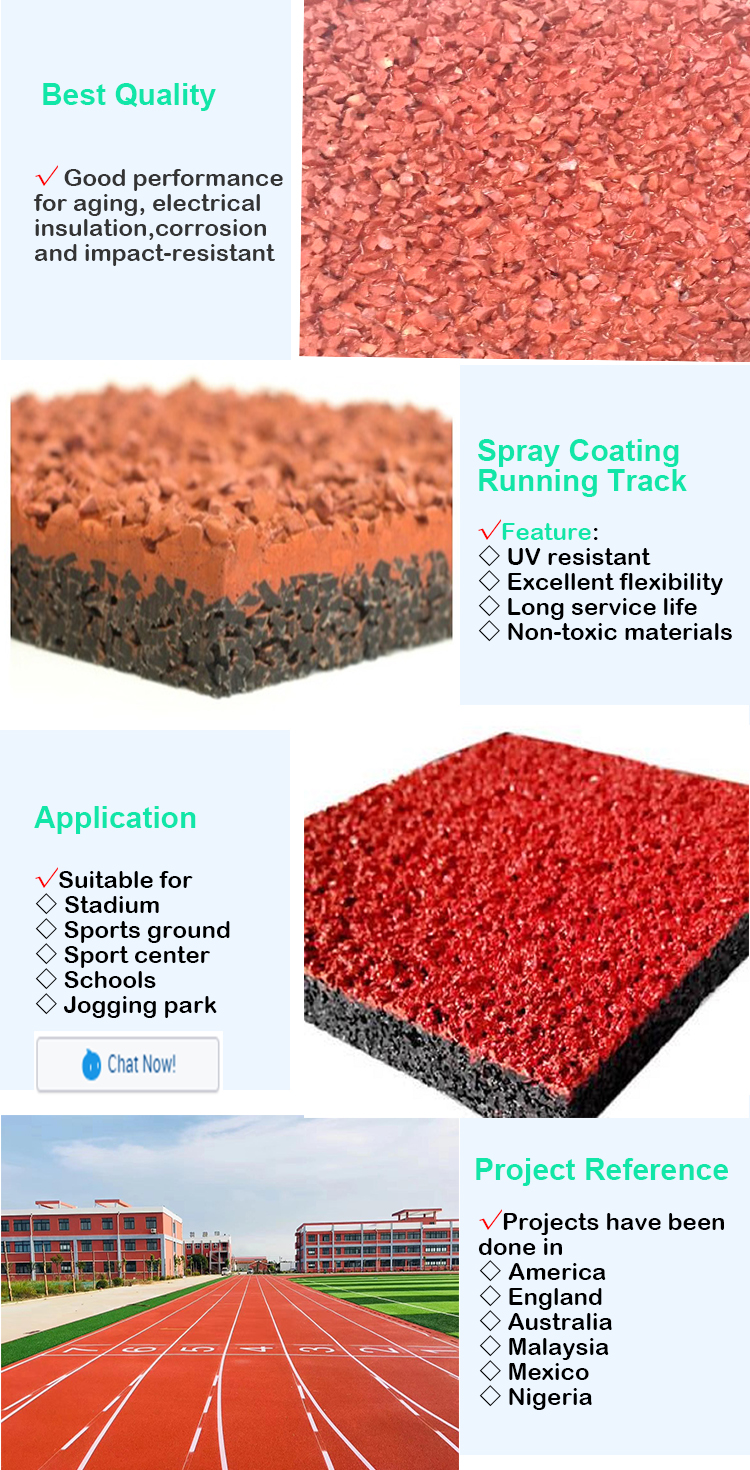 Spray coat rubber Running Track for Sport Flooring Rubber Field Athletic Track