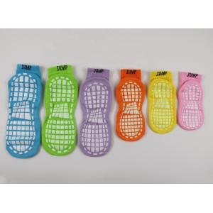 Colorful Polyester Kids Trampoline Sock , Safety Non-slip Socks for Playground