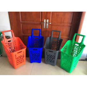 Multipurpose Supermarket Shopping Basket Drawstring Pulley Plastic Shopping